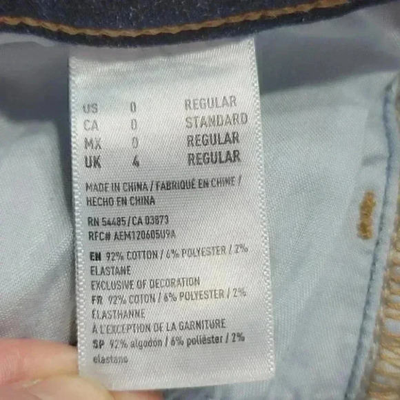 American Eagle Super Stretch High Rise Jegging Distressed Jeans Size 0 - Picture 9 of 9